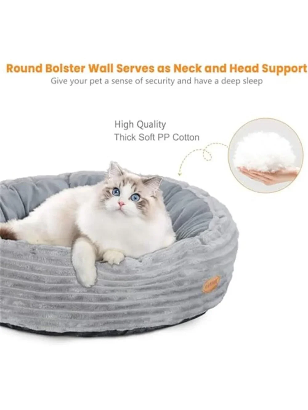 Heated Cat Bed Electric Warming Donut Pet Bed Adjustable Temperature Washable